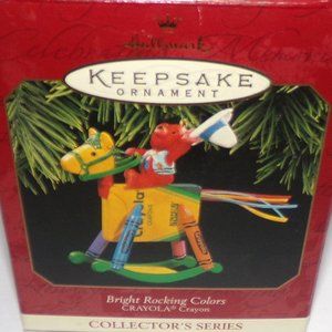 HALLMARK KEEPSAKE ORNAMENT "BRIGHT ROCKING COLORS"  CRAYOLA CRAYON! HOW COOL!